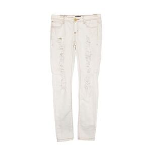 Allen B Schwartz Women's 6 White Distressed Skinny Leg Jeans, Stretch Low Rise
